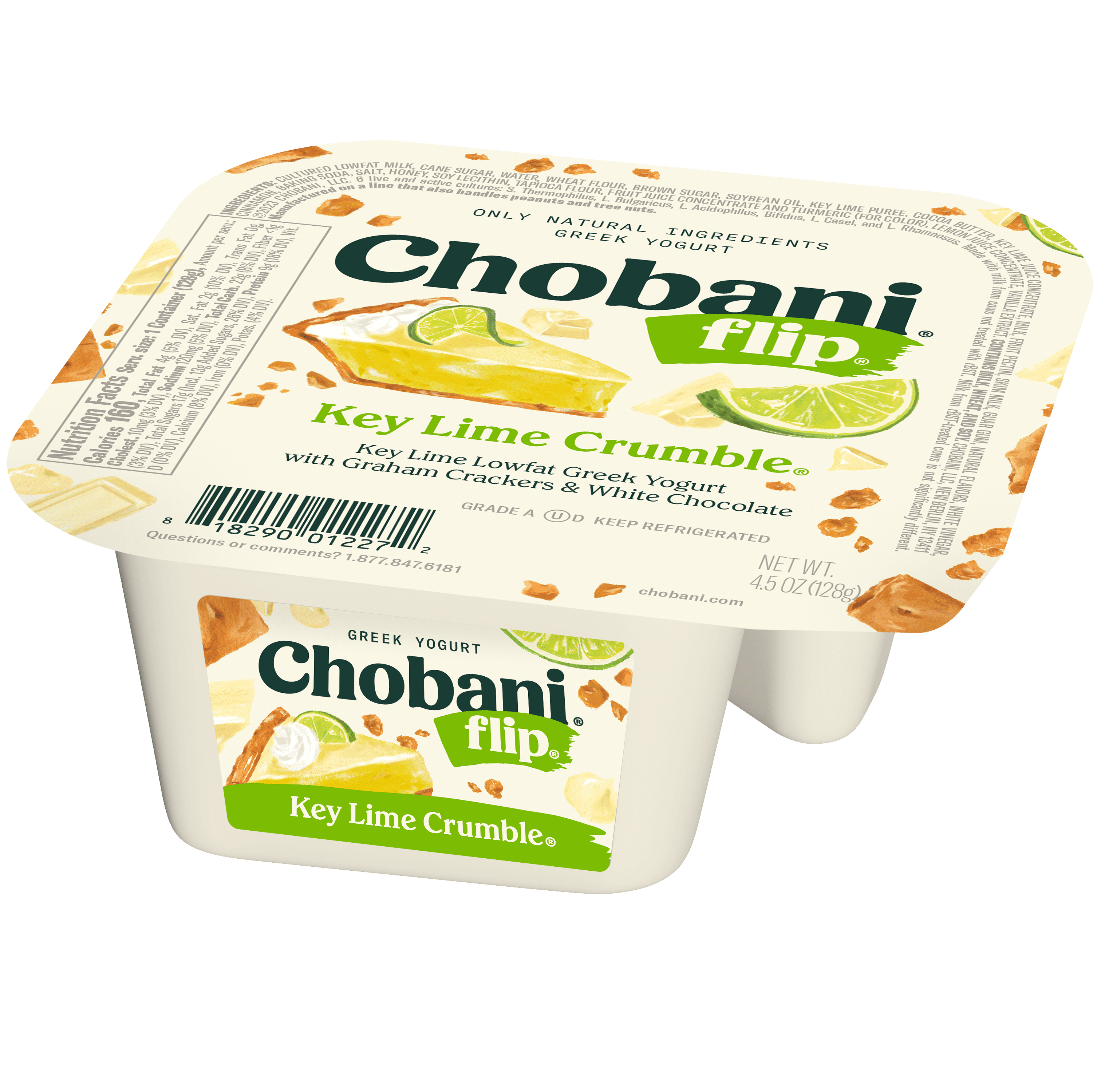 Chobani Flip Low-Fat Greek Yogurt Key Lime Crumble 4.5 oz Cup