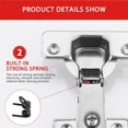 thumbnail image 2 of 2-Pack Frameless Cabinet Hinges, Soft-Closing Concealed European Style, 3D Adjustable Clip-On, 2 of 6
