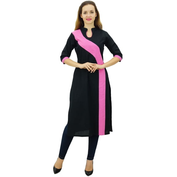 Phagun Women's Cotton Kurta Kurti 3/4 Sleeve Summer Tunic Indian Clothing-22