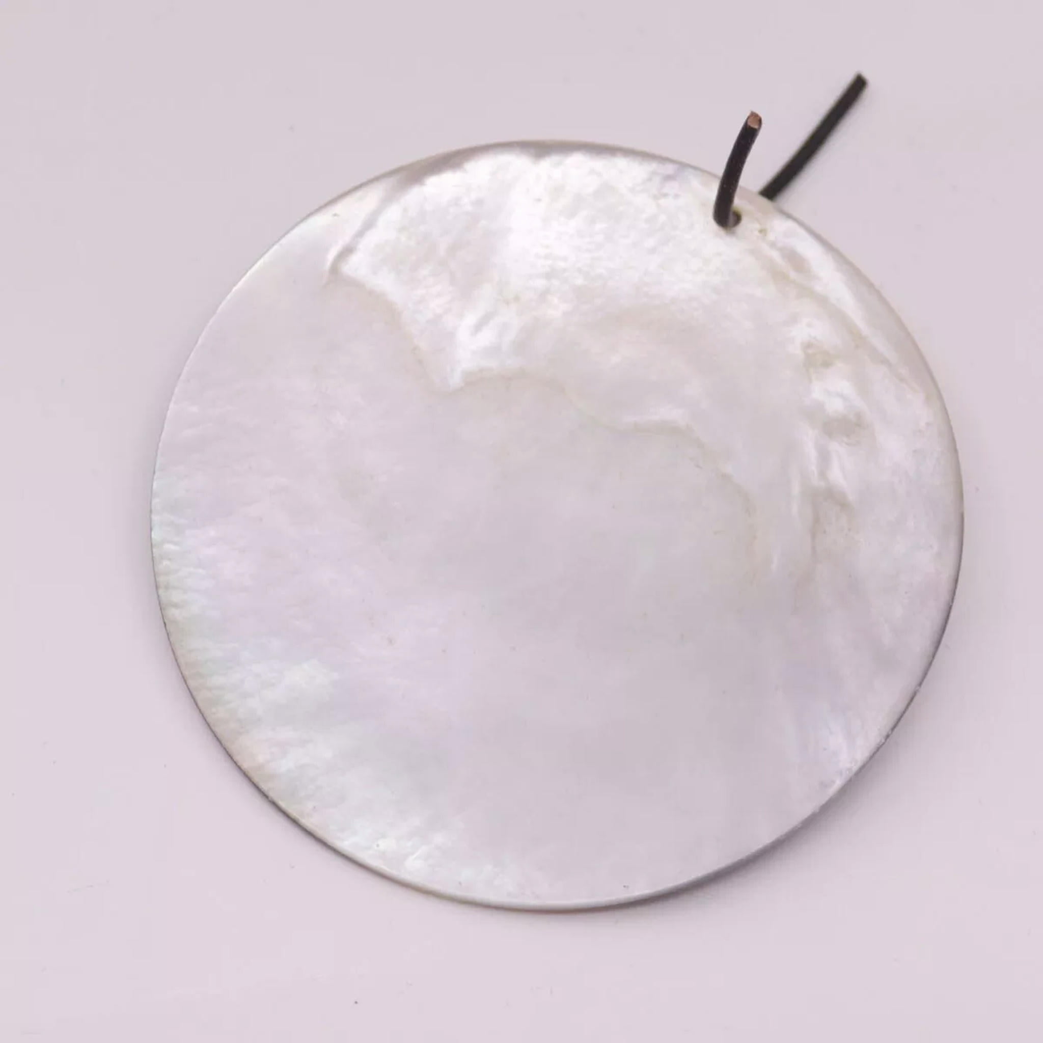 EOEMY 60mm Round Natural Shell Mother Of Pearl Loose Beads For Pendant Making Diy