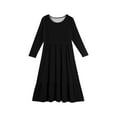 thumbnail image 4 of Girls Tiered Maxi Dress, Solid Color Long Sleeve Flowy Dress with Side Pockets, Perfect for School Concerts, Holidays & Dress-Up Play,Black,150, 4 of 4