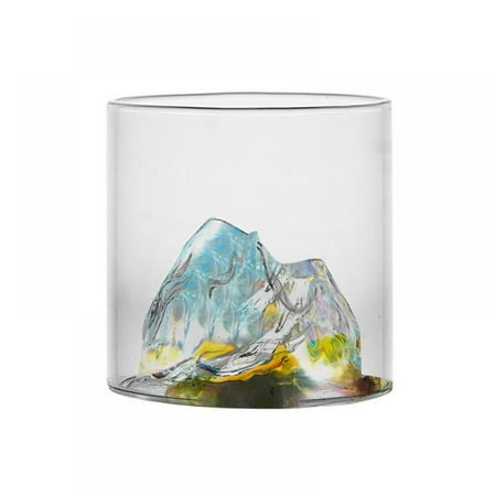 

Heat Resistant Glass Cup Mountain Range Design High Borosilicate Glasses Uses for Juice Water Cocktails Beverages and Iced Tea