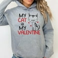 thumbnail image 2 of My Cat Is My Valentine Hoodie Sweatshirt, 2 of 5