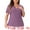 Purple, variant on Women's Plus V Neck Short Sleeve Lace Ribbed Knit Blouse 4X Purple