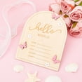 thumbnail image 2 of Wooden Hello World Newborn Sign – 5.9” Baby Birth Announcement Board with Star, Moon & Cloud Design – Welcome Name Sign Keepsake for Hospital Photos, Nursery Decor & Photo Prop, 2 of 7