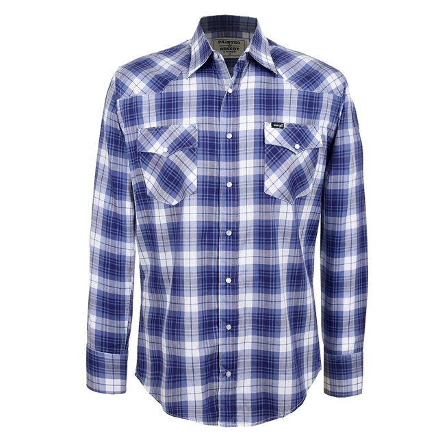 Camisa Vaquera Wrangler Hombre Manga Larga U20 azul M