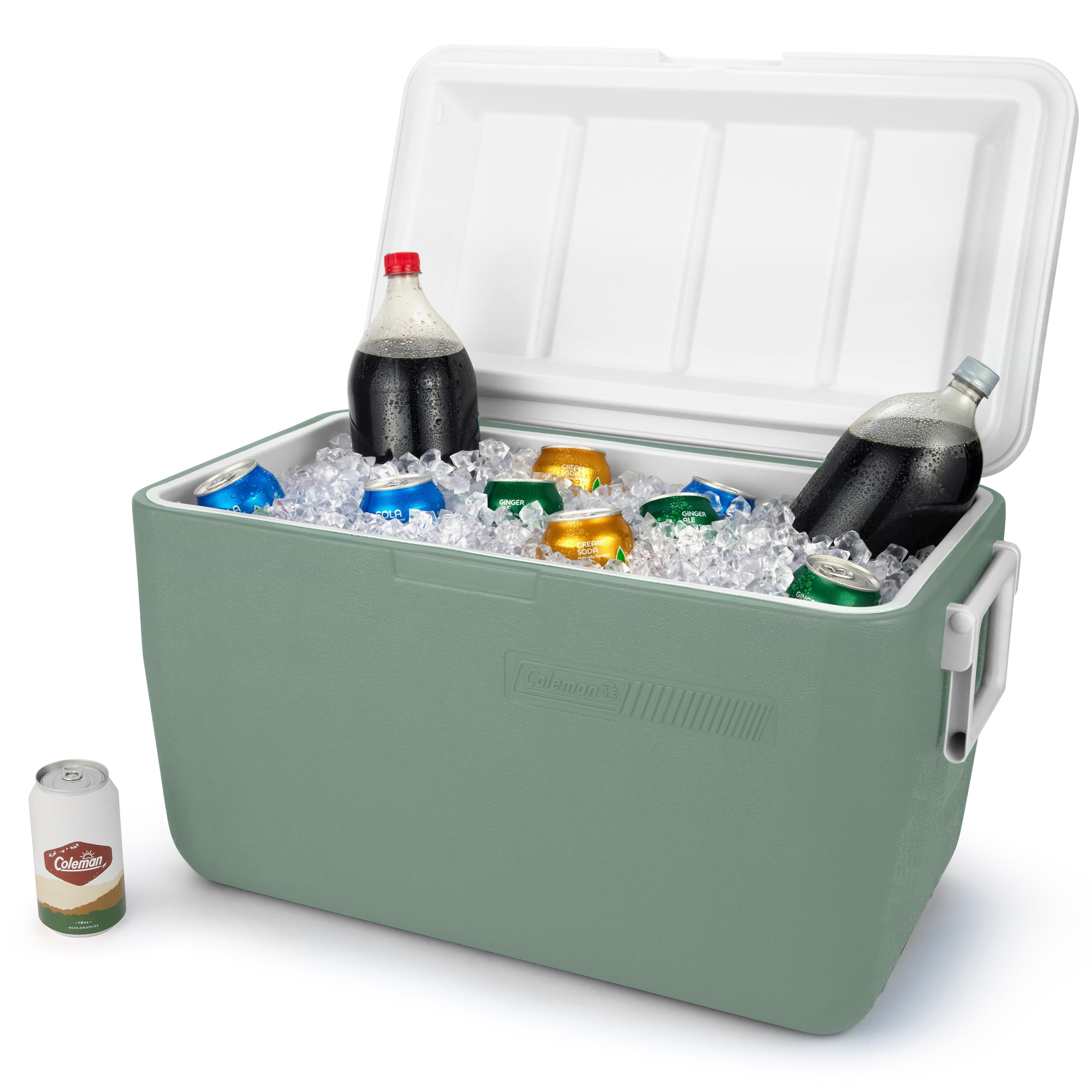 Coleman Chiller 48-Quart Hard Cooler, 45.4-Litre Portable Beach and Ice Chest Camping Cooler, Hickory Moss, Hickory Moss