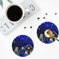 thumbnail image 4 of Naloa Christmas Night Leather Coasters for Drinks, Durable Drink Coasters 4 Set for Tabletop Protection, Luxurious Home Décor and Housewarming Gift ( {designName})Round Shape, 4 of 6
