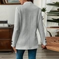 thumbnail image 6 of Women's Fashionable Casual Long-Sleeved Solid Color Three-Button Double-Breasted Blazer for Fall and Winter Professional Wear,Gray,M, 6 of 6
