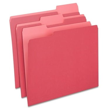 Staples Colored File Folders 1/3-Cut Tab Letter Size Red 100/Box (224519) TR224519