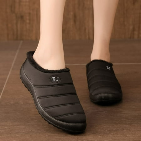 

Wefuesd Slippers Ugg Slippers Womenugg Women S Winter Plus Velvet Keep Warm Outdoor Waterproof Snow Cotton Slippers Gray 35