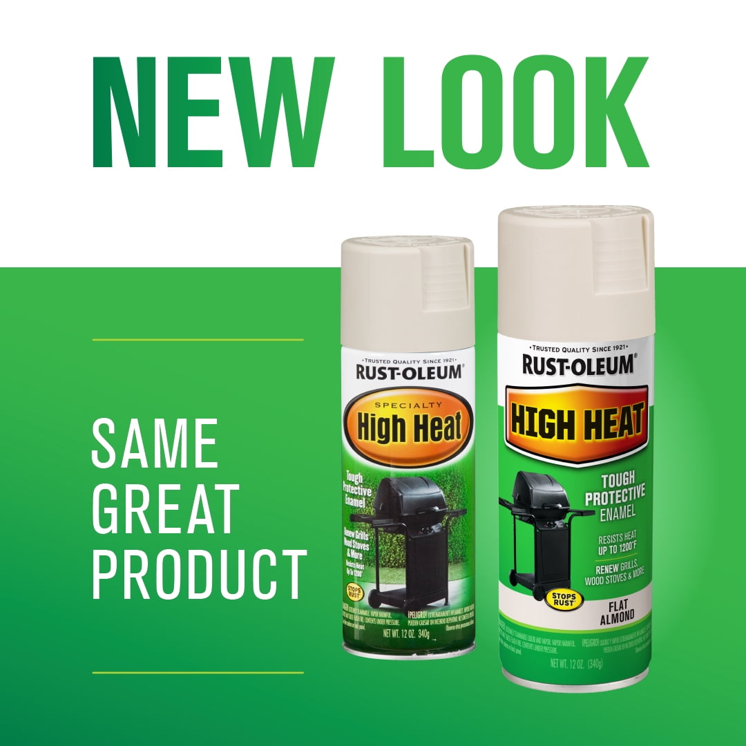 6 Pack, Almond, Rust-Oleum Specialty Satin High Heat Spray Paint- 12 oz