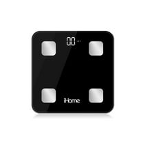 iHome Smart Bluetooth Digital Battery Power Bathroom Scale, Body Weight BMI Weighing 397 lbs, Black