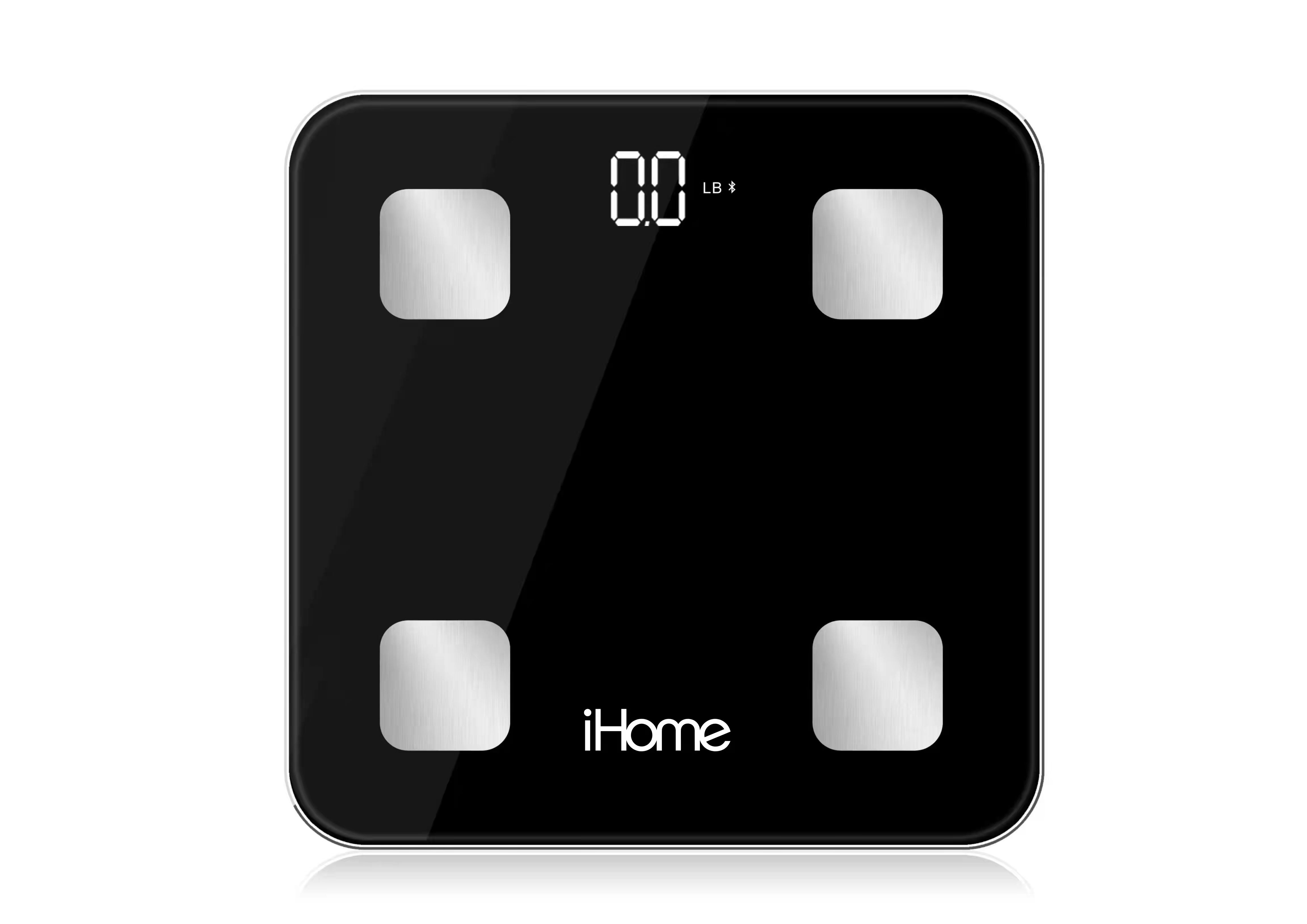 iHome Smart 14-in-1 Body Weight & BMI Bathroom Scale Black