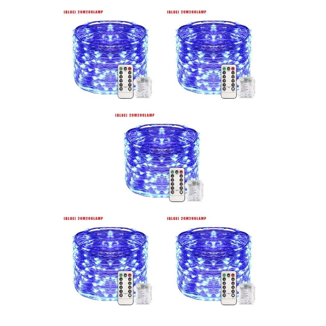 Cadena de luz USB impermeable Toystoory con control remoto 20m 200LEDs Azul Type2
