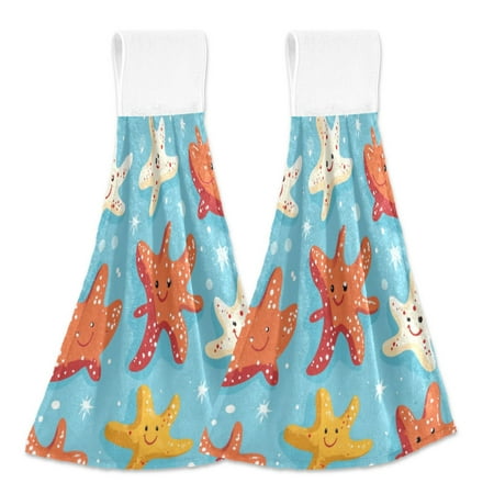 

2 Bathroom Towels Kitchen Towels 18.2x14In Velcro Hand Wipes Dish Cloths & Dish Towels Washroom Towels Face Towel Hand Wipes Cartoon Starfish