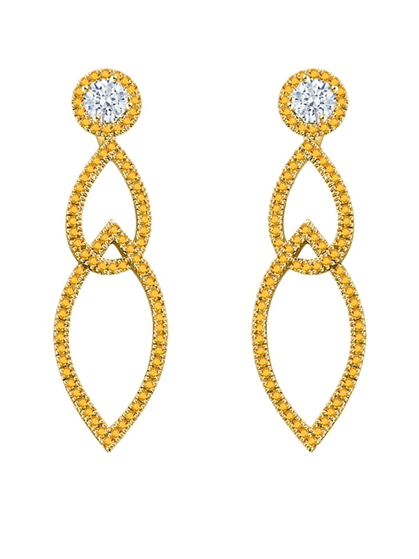1/4 cttw Color GH, Clarity I1-I2 KATARINA Sapphire Floral Earring Jackets in 14K Gold