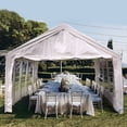 thumbnail image 4 of Dextrus 16' x 32' Heavy Duty Gazebo Outdoor Party Wedding Tent Canopy Carport Shelter with Removable Sidewall Windows, White, 4 of 9