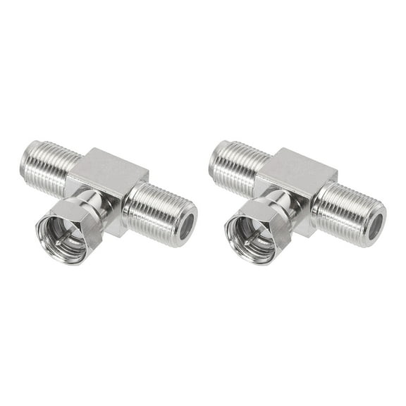 Uxcell 3 Way Coaxial Connector F Male to 2 F Female Adapter 75 Ohm RG6 Waterproof Antenna, TV, Video 2pcs