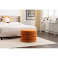 thumbnail image 5 of Blaise Velvet Storage Ottoman, Reversible Lid, 24.41" Large Bedroom Bench & Footstool, Orange, 5 of 23