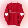 thumbnail image 2 of Valentine Sweatshirts For Kids Crew Neck Long Sleeve Cute Print Pullover Tops Casual Loose Stylish Clothes (2-3 Years, Red-C), 2 of 5