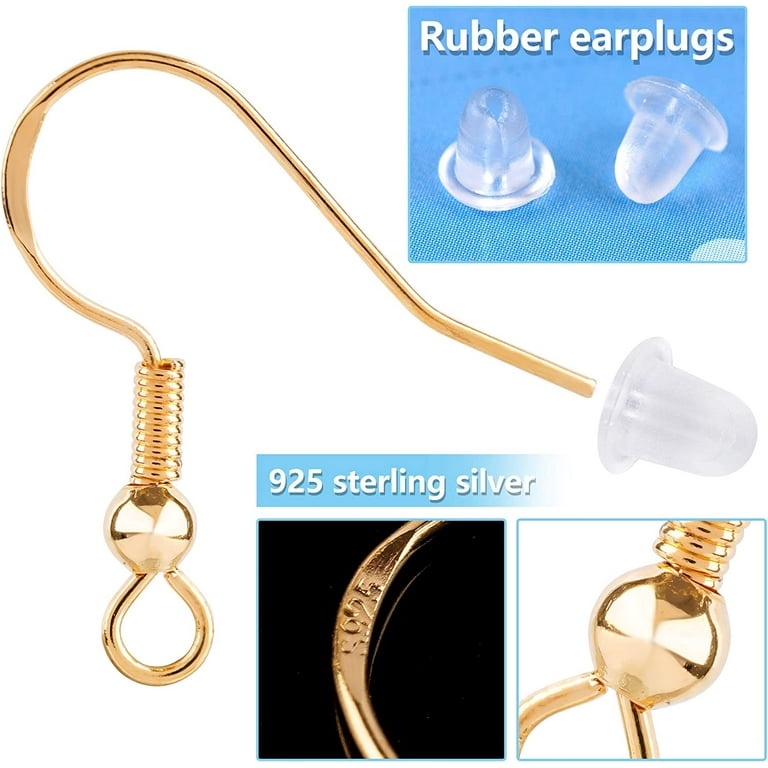 1200PCS 925 Sterling Silver Ear Wire Earrings Making Supplies Kit