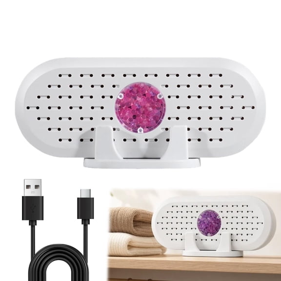 Mini Reusable Household Dehumidifier, Rechargeable Quiet Portable Moisture Absorber for Home, Bedroom, Bathroom & Small Spaces