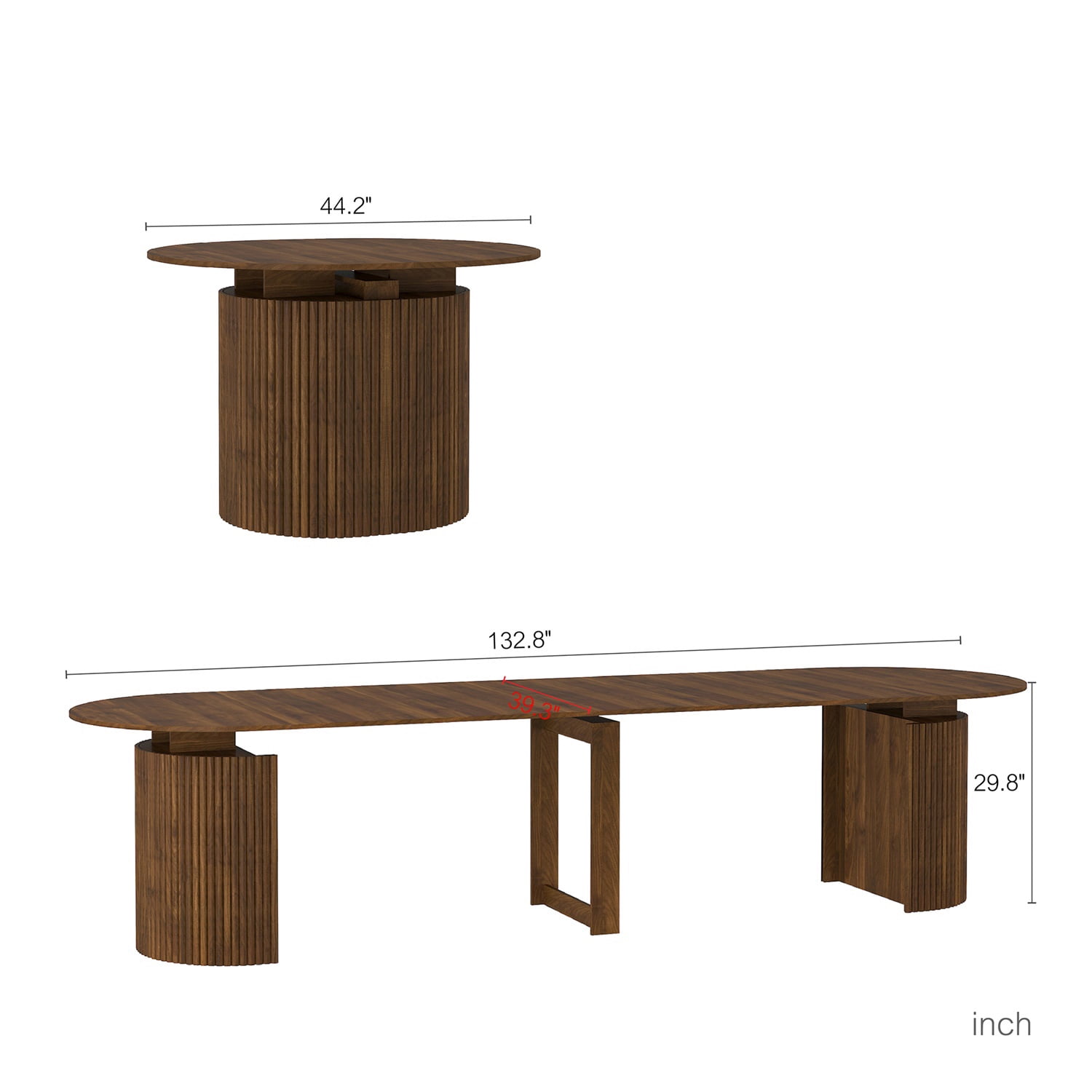 Hommoo Extendable Foldable Dining Table for 1-10 People, Multifunctional Wooden Oval Expandable Console Table, for Kitchen Living Meeting Room,Brown