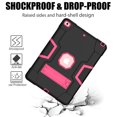 thumbnail image 2 of ELEHOLD Rugged Hybrid Case for iPad 9th/8th/7th 10.2"  2021/2020/2019, Tri-Layers Hard PC Soft Silicone Hidden Kickstand Anti-Scratch Shockproof Heavy Duty Case for Kids Men Women,Black+Rose, 2 of 6