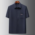 thumbnail image 1 of pstuiky camisetas de hombre, Camisa informal de manga corta con cuello vuelto, cómoda y lisa, para hombre camisas casuales para hombre m, 1 of 3