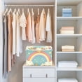 thumbnail image 4 of Yayeee Collapsible Cube Storage Bin with Lid Fabric Closet Decorative Basket with Handles, Retro Beige Rainbow, 4 of 7
