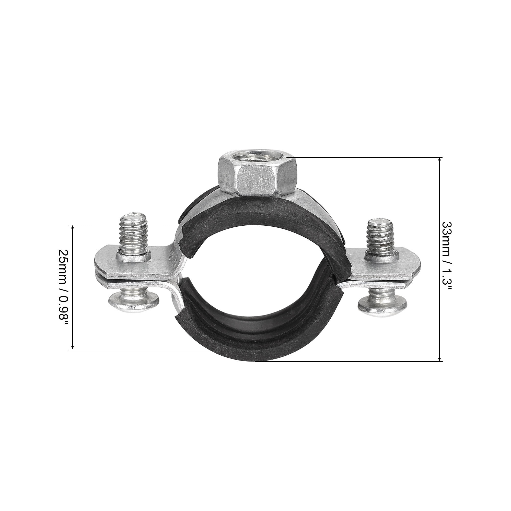 Unique Bargains Adjustable Pipe Bracket Clamp, Wall Ceiling Mount Iron Pipe Strap Support 25mm