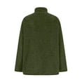 thumbnail image 5 of Women's Plaid Double-Sided Plush Patch Pocket Button Cardigan Casual Top Jacket for Fall and Winter, Warm and Soft, Winter Clothes for Women,Army Green,L, 5 of 7