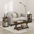 thumbnail image 2 of Furinno JUST 3-Tier Turn-N-Tube Curve End Table in Side Table Amber Pine/Black, 2 of 6