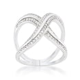 thumbnail image 3 of Christa 0.4ct CZ Rhodium Pave X Ring Size 10, 3 of 4