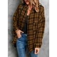 thumbnail image 3 of Asyoly Shacket Jacket For Women Plaid Long Sleeve Button Down Distressed Casual Shirt Jacket Boyfriend Style Oversized Coat Loose Outerwear With Pockets, 3 of 7
