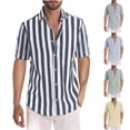 thumbnail image 6 of guisaled Striped Button Down Shirts for Men Short Sleeve Regular Fit Beach Shirt Lightweight Quick Dry Vacatioan Hawaiian Shirts Flash Deals, 6 of 6