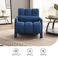 thumbnail image 5 of Aukfa Upholstered Accent Chair with Pillow, Mid Century Armchair for Living Room Bedroom, Linen, Blue, 5 of 8