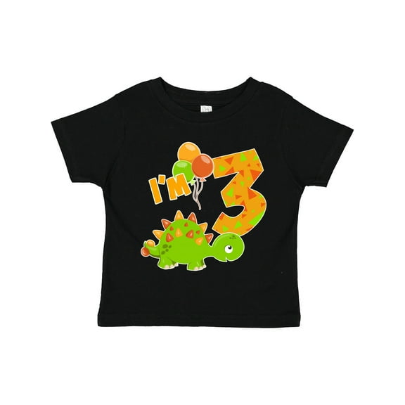 Inktastic Happy Dinosaur Third Birthday-green Boys or Girls Toddler T-Shirt