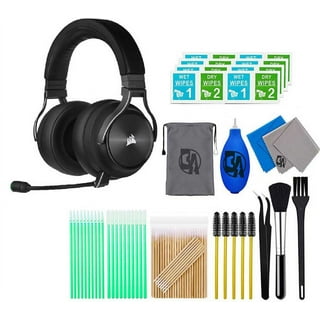 CORSAIR HS80 RGB WIRELESS Dolby Atmos Gaming Headset Carbon With Cleaning  kit Bolt Axtion Bundle Used 