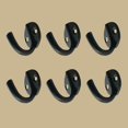 thumbnail image 2 of Renovators Supply Black Wrought Iron Wall Coat Hook Durable 1.6" L Single Hooks forTowel, Kitchenware, Robe or Jacket Wall Mount Rust Resistant Hanger Hooks w/Hardware Pack of 6, 2 of 8