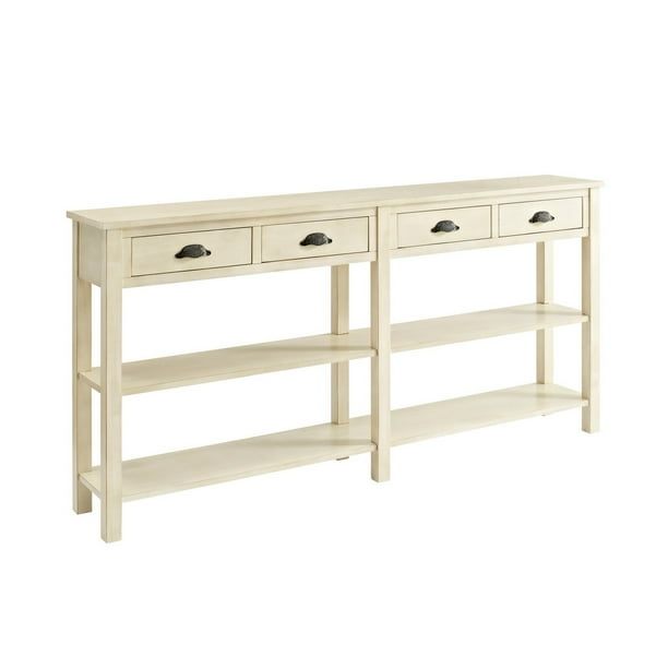 Saltoro Sherpi 72 Inches 4 Drawer Console Table With Bottom Shelves Cream Com Saltoro Sherpi 72 Inches 4 Drawer, 72 Inch Console Table With Drawers