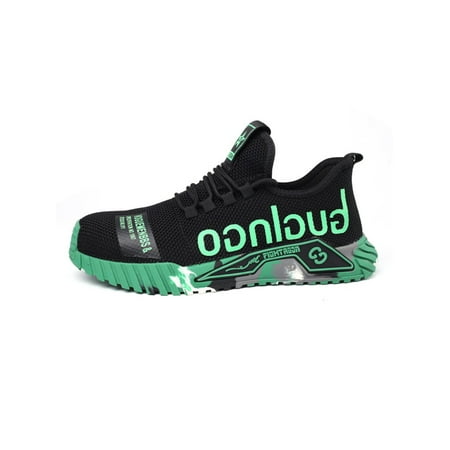 

Woobling Unisex Protection Boot Steel Toe Work Boots Slip Resistant Safety Shoe Industrial Insulated Lace Up Durable Green 11.5