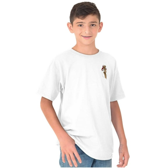 Christmas Santa's Checklist Pocket Crewneck T Shirts Boy Girl Brisco Brands S