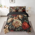thumbnail image 2 of Homewish Boys Girls Chic Floral Flowers Bedding Comforter Set 7-Piece,Exotic Style King Bedding Sets,Vintage Aesthetic Ultra Soft Bed Sheets,Super Cozy Room Decor,Reversible, 2 of 8