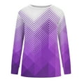 thumbnail image 4 of ICHUANYI Clearance Women Long Sleeves Casual Shirts Printing Round Neck Sweatshirt Pullover Loose Tunic Tops(Purple, L) ICHUANYI WER2023081404150, 4 of 5