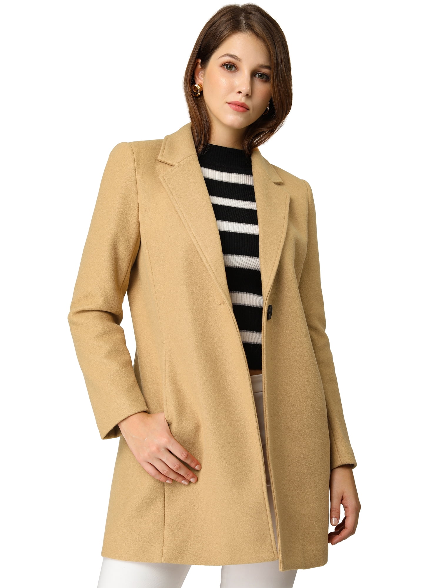 long sleeve one button classic coat