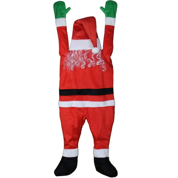 YEAHBEER 4.92 FT Christmas Hanging Santa Claus,Christmas Outdoor Decoration for Gutter or Roof/Chimney/Tree/Porch