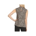 thumbnail image 2 of DKNY Womens Printed Funnel Neck Blouse Black XS, 2 of 2