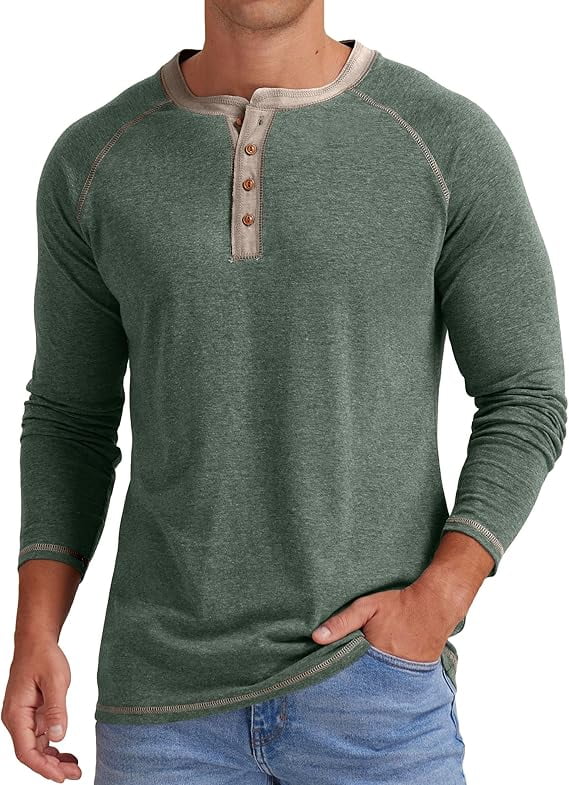 Gap Men's 100% Cotton Long Sleeve Jersey Henley T-Shirt (Oatmeal